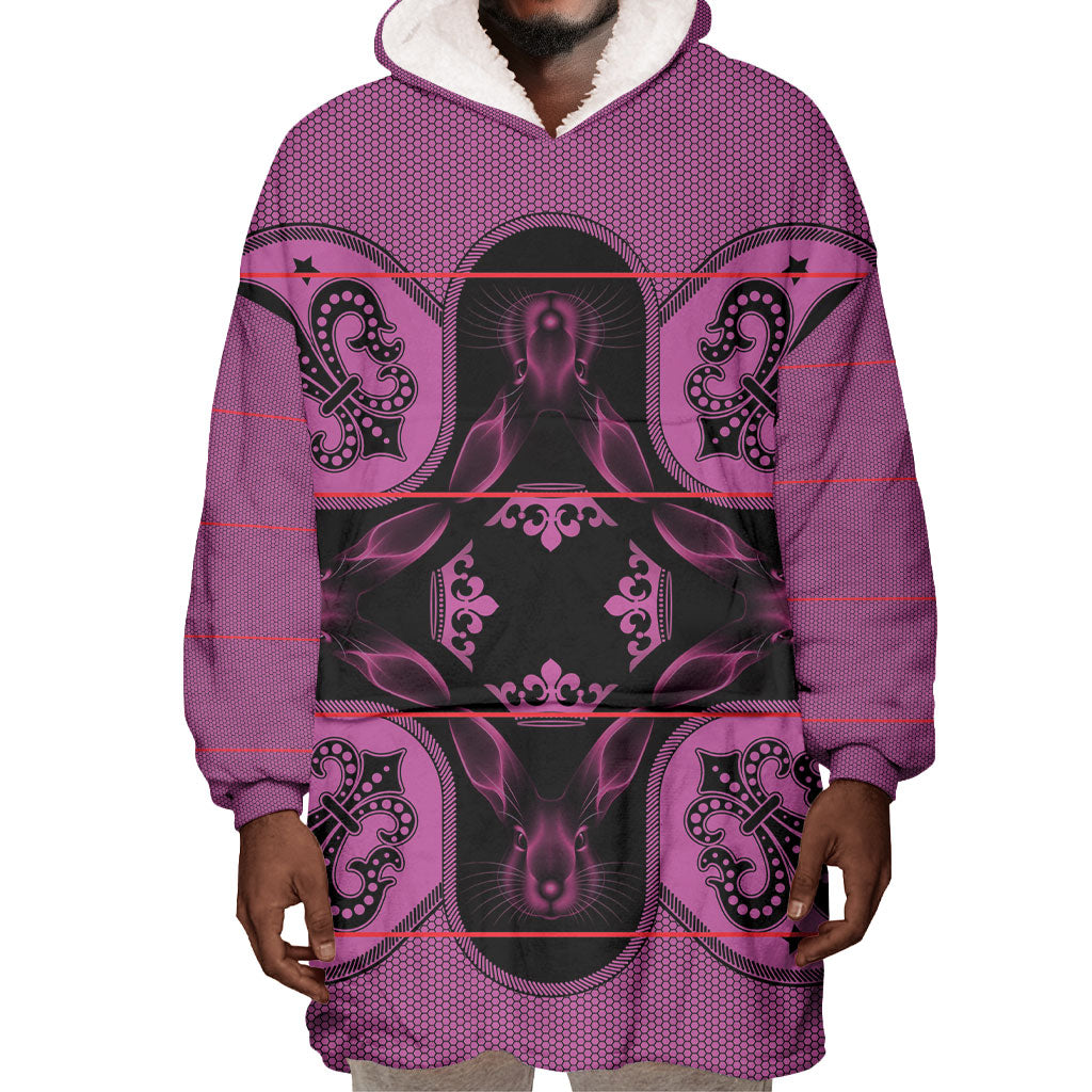 Bafokeng Rabbit Crown Palesa ea kharanium Wearable Blanket Hoodie Pink Seanamarena Basotho Blanket Inspired