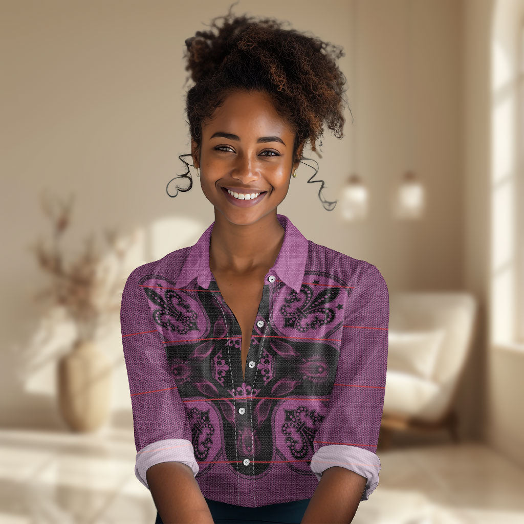 Bafokeng Rabbit Crown Palesa ea kharanium Women Casual Shirt Pink Seanamarena Basotho Blanket Inspired