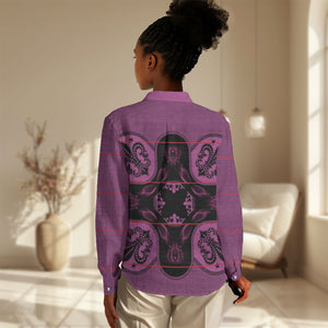 Bafokeng Rabbit Crown Palesa ea kharanium Women Casual Shirt Pink Seanamarena Basotho Blanket Inspired