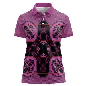 Bafokeng Rabbit Crown Palesa ea kharanium Women Polo Shirt Pink Seanamarena Basotho Blanket Inspired