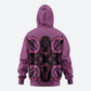 Bafokeng Rabbit Crown Palesa ea kharanium Zip Hoodie Pink Seanamarena Basotho Blanket Inspired