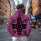 Bafokeng Rabbit Crown Palesa ea kharanium Zip Hoodie Pink Seanamarena Basotho Blanket Inspired