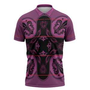 Bafokeng Rabbit Crown Palesa ea kharanium Zipper Polo Shirt Pink Seanamarena Basotho Blanket Inspired