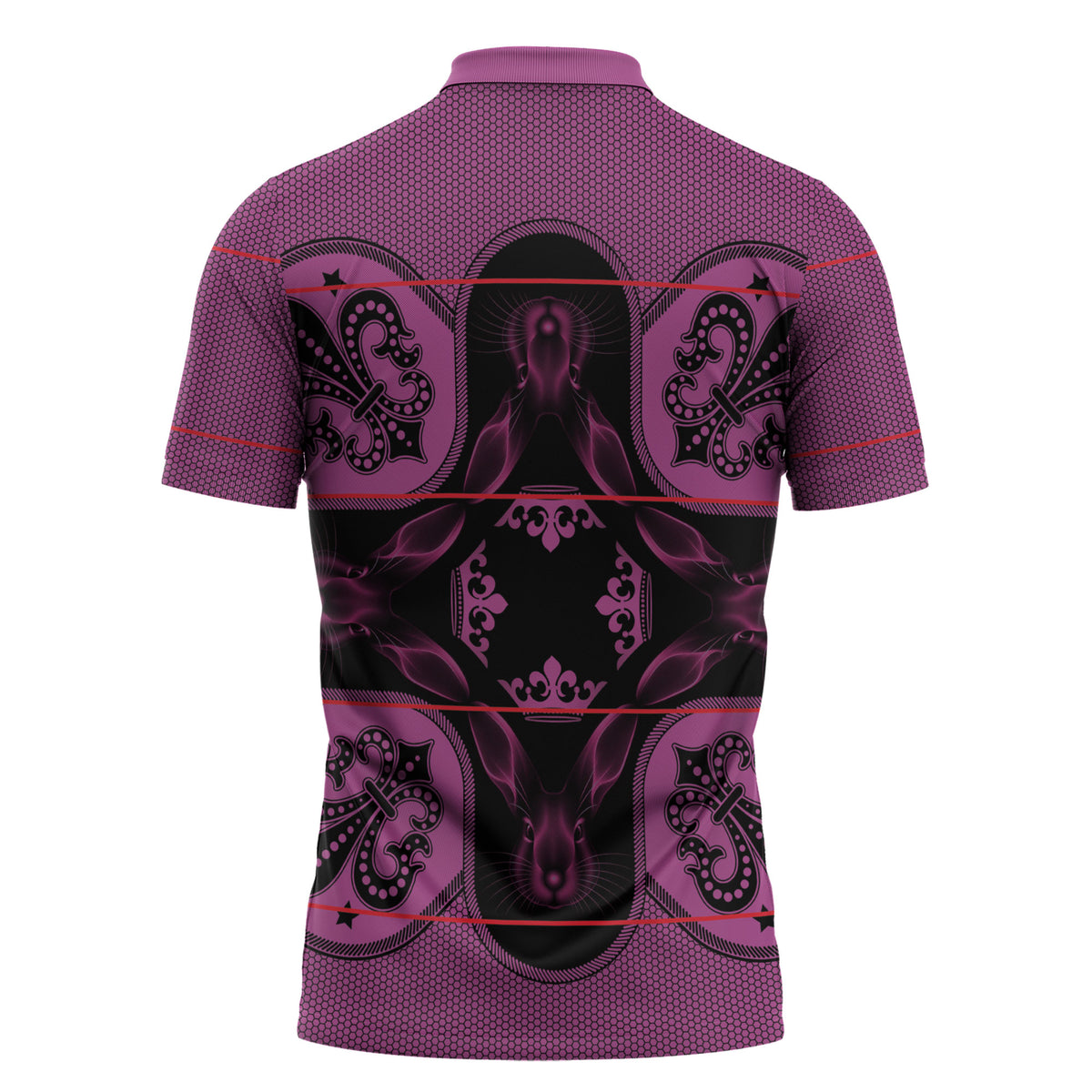 Bafokeng Rabbit Crown Palesa ea kharanium Zipper Polo Shirt Pink Seanamarena Basotho Blanket Inspired
