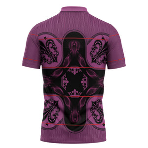 Bafokeng Rabbit Crown Palesa ea kharanium Zipper Polo Shirt Pink Seanamarena Basotho Blanket Inspired