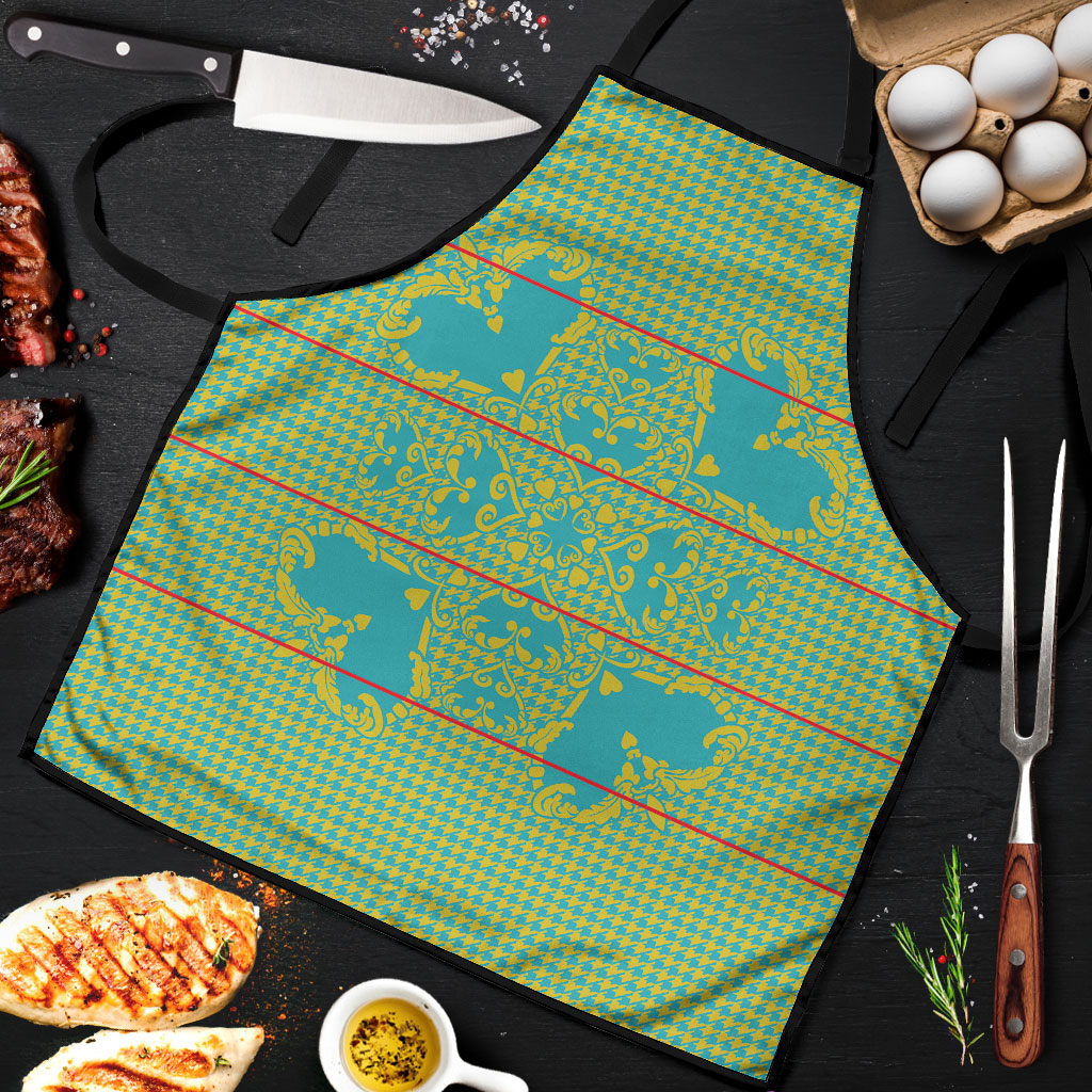 Green Hearts Crown Traditional Geometry Apron Seanamarena Basotho Blanket Inspired