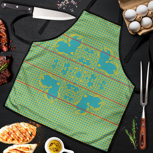 Green Hearts Crown Traditional Geometry Apron Seanamarena Basotho Blanket Inspired