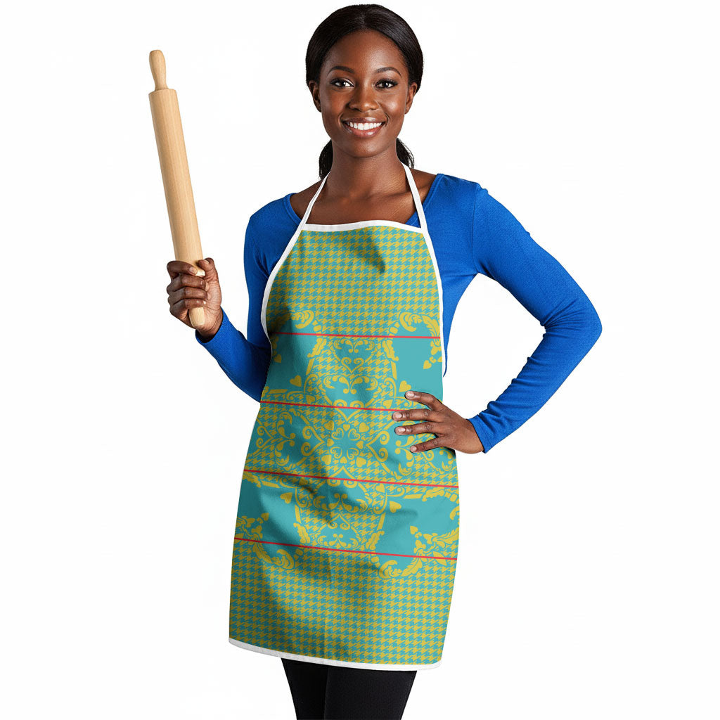 Green Hearts Crown Traditional Geometry Apron Seanamarena Basotho Blanket Inspired