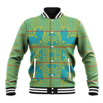 Green Hearts Crown Traditional Geometry Baseball Jacket Seanamarena Basotho Blanket Inspired