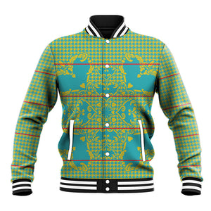 Green Hearts Crown Traditional Geometry Baseball Jacket Seanamarena Basotho Blanket Inspired