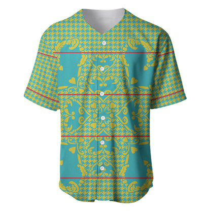 Green Hearts Crown Traditional Geometry Baseball Jersey Seanamarena Basotho Blanket Inspired