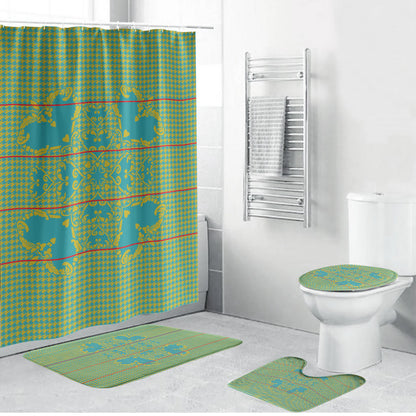 Green Hearts Crown Traditional Geometry Bathroom Set Seanamarena Basotho Blanket Inspired