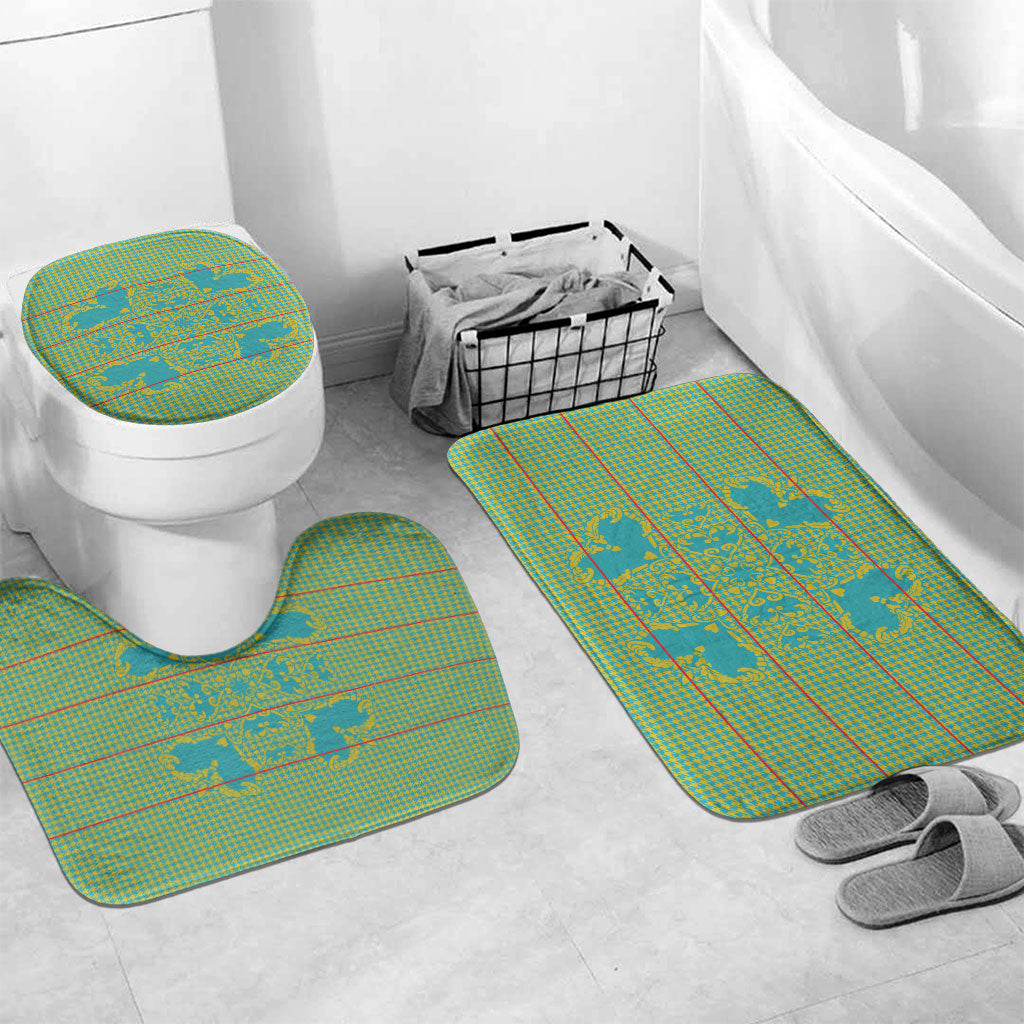 Green Hearts Crown Traditional Geometry Bathroom Set Seanamarena Basotho Blanket Inspired