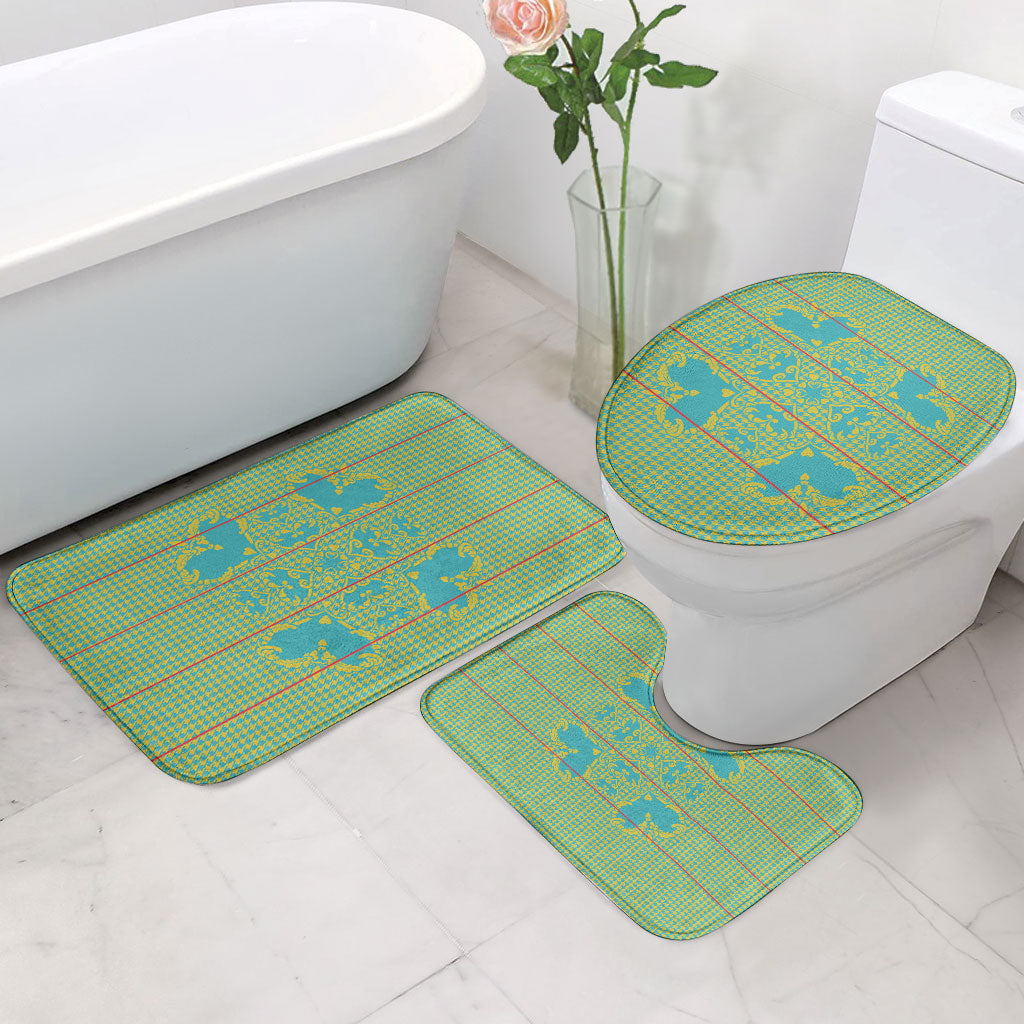 Green Hearts Crown Traditional Geometry Bathroom Set Seanamarena Basotho Blanket Inspired