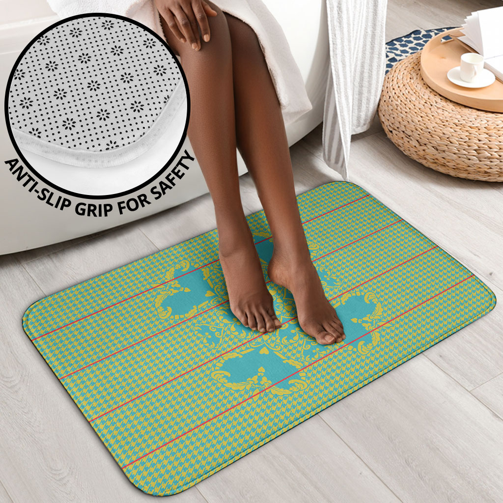 Green Hearts Crown Traditional Geometry Bathroom Set Seanamarena Basotho Blanket Inspired