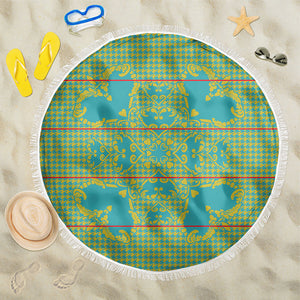 Green Hearts Crown Traditional Geometry Beach Blanket Seanamarena Basotho Blanket Inspired