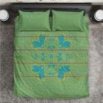Green Hearts Crown Traditional Geometry Bedding Set Seanamarena Basotho Blanket Inspired