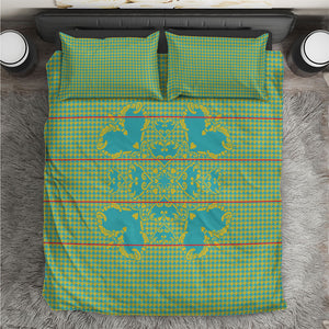 Green Hearts Crown Traditional Geometry Bedding Set Seanamarena Basotho Blanket Inspired