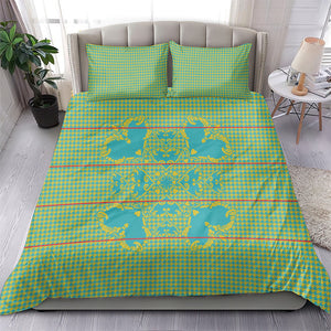 Green Hearts Crown Traditional Geometry Bedding Set Seanamarena Basotho Blanket Inspired