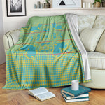 Green Hearts Crown Traditional Geometry Blanket Seanamarena Basotho Blanket Inspired