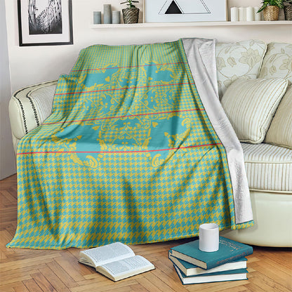 Green Hearts Crown Traditional Geometry Blanket Seanamarena Basotho Blanket Inspired