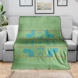 Green Hearts Crown Traditional Geometry Blanket Seanamarena Basotho Blanket Inspired