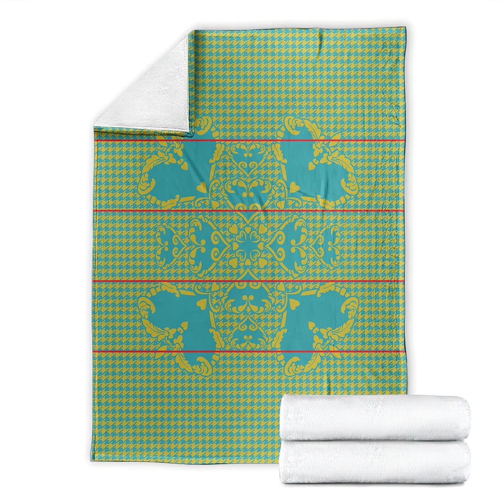 Green Hearts Crown Traditional Geometry Blanket Seanamarena Basotho Blanket Inspired