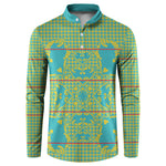 Green Hearts Crown Traditional Geometry Button Sweatshirt Seanamarena Basotho Blanket Inspired
