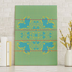 Green Hearts Crown Traditional Geometry Canvas Wall Art Seanamarena Basotho Blanket Inspired
