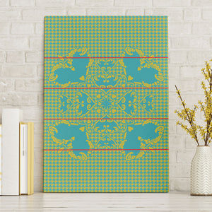 Green Hearts Crown Traditional Geometry Canvas Wall Art Seanamarena Basotho Blanket Inspired