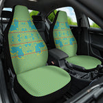 Green Hearts Crown Traditional Geometry Car Seat Cover Seanamarena Basotho Blanket Inspired