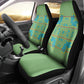 Green Hearts Crown Traditional Geometry Car Seat Cover Seanamarena Basotho Blanket Inspired