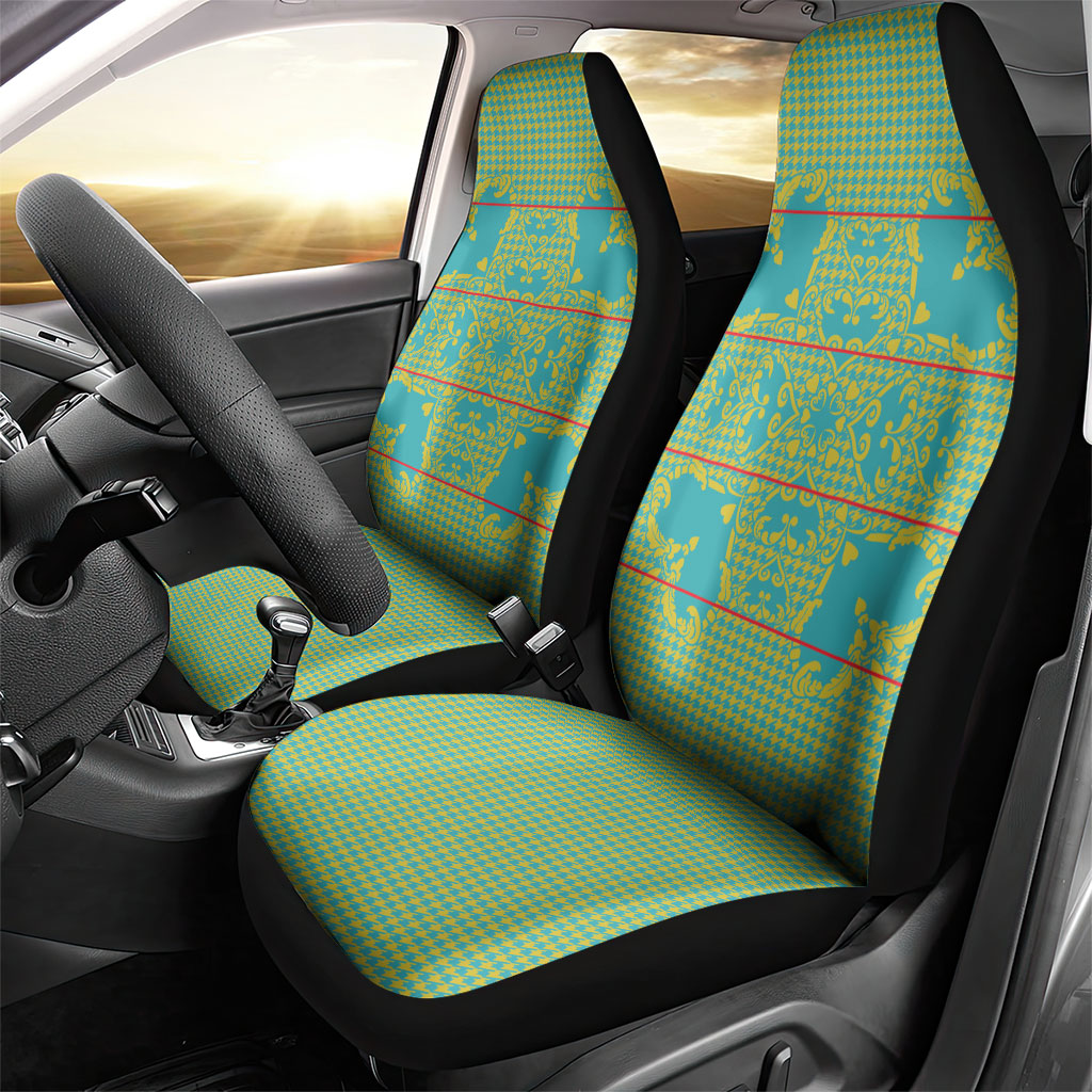 Green Hearts Crown Traditional Geometry Car Seat Cover Seanamarena Basotho Blanket Inspired