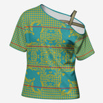 Green Hearts Crown Traditional Geometry Cross Shoulder Shirt Seanamarena Basotho Blanket Inspired