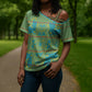 Green Hearts Crown Traditional Geometry Cross Shoulder Shirt Seanamarena Basotho Blanket Inspired