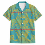 Green Hearts Crown Traditional Geometry Hawaiian Shirt Seanamarena Basotho Blanket Inspired