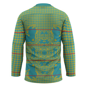 Green Hearts Crown Traditional Geometry Hockey Jersey Seanamarena Basotho Blanket Inspired