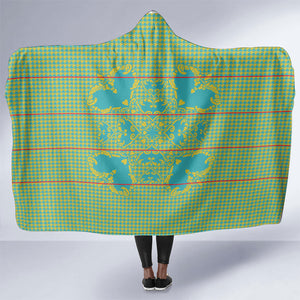 Green Hearts Crown Traditional Geometry Hooded Blanket Seanamarena Basotho Blanket Inspired