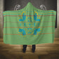 Green Hearts Crown Traditional Geometry Hooded Blanket Seanamarena Basotho Blanket Inspired