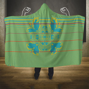 Green Hearts Crown Traditional Geometry Hooded Blanket Seanamarena Basotho Blanket Inspired
