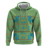 Green Hearts Crown Traditional Geometry Hoodie Seanamarena Basotho Blanket Inspired