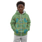 Green Hearts Crown Traditional Geometry Kid Hoodie Seanamarena Basotho Blanket Inspired