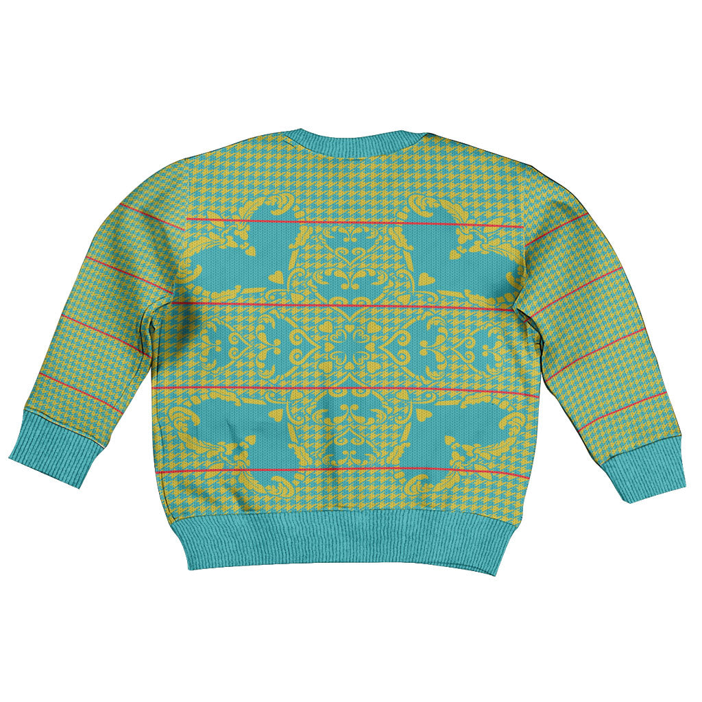 Green Hearts Crown Traditional Geometry Kid Ugly Christmas Sweater Seanamarena Basotho Blanket Inspired