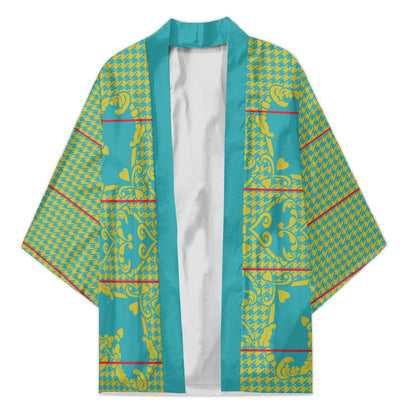 Green Hearts Crown Traditional Geometry Kimono Seanamarena Basotho Blanket Inspired