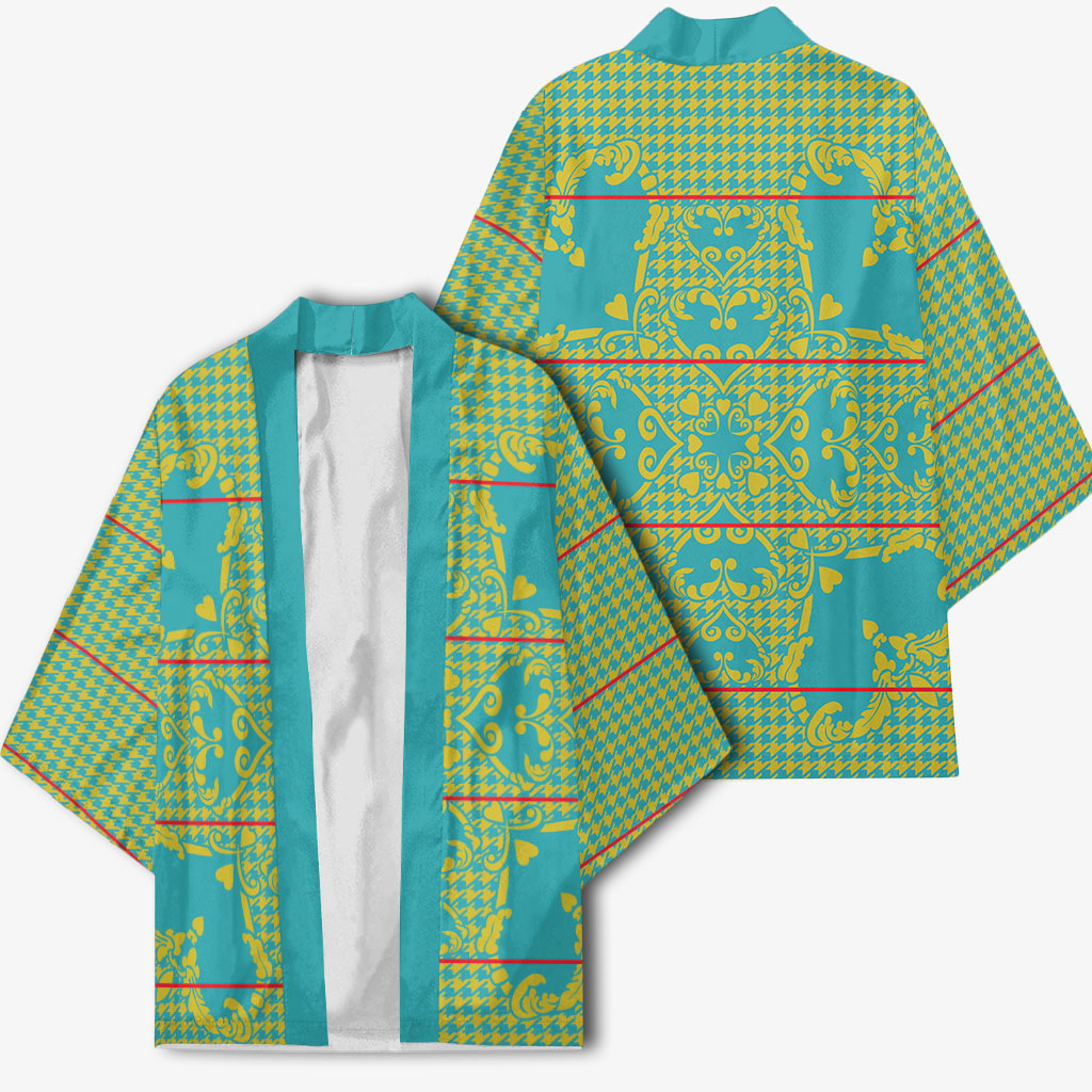 Green Hearts Crown Traditional Geometry Kimono Seanamarena Basotho Blanket Inspired