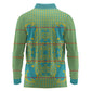 Green Hearts Crown Traditional Geometry Long Sleeve Polo Shirt Seanamarena Basotho Blanket Inspired