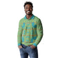 Green Hearts Crown Traditional Geometry Long Sleeve Polo Shirt Seanamarena Basotho Blanket Inspired