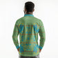 Green Hearts Crown Traditional Geometry Long Sleeve Polo Shirt Seanamarena Basotho Blanket Inspired