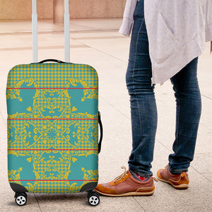 Green Hearts Crown Traditional Geometry Luggage Cover Seanamarena Basotho Blanket Inspired