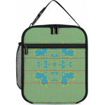 Green Hearts Crown Traditional Geometry Lunch Bag Seanamarena Basotho Blanket Inspired